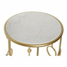 DKD Home Decor Stranska mizica DKD Home Decor Golden White Metal Marble (2 kosa)