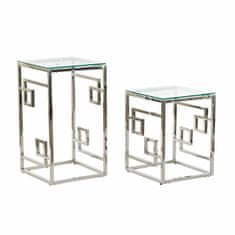 DKD Home Decor Stranska mizica DKD Home Decor Crystal Silver Metal (45 x 45 x 80 cm) (2 kosa)