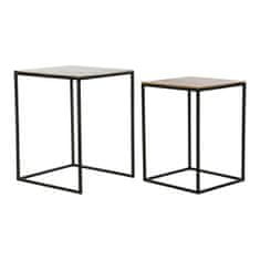DKD Home Decor Stranska mizica DKD Home Decor črna aluminij srebrna (2 kosa)