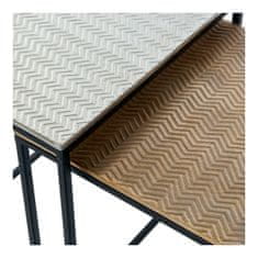 DKD Home Decor Stranska mizica DKD Home Decor črna aluminij srebrna (2 kosa)