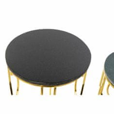 DKD Home Decor Komplet 2 miz DKD Home Decor Black Golden Metal Marble (40 x 40 x 62 cm) (2 enoti)