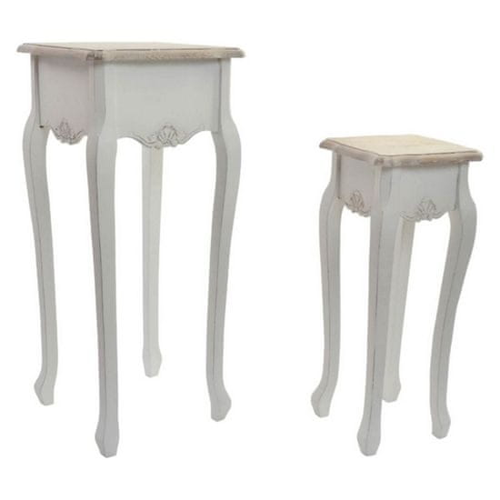 DKD Home Decor Stranska mizica DKD Home Decor Versalles Fir Wood White 35 x 35 x 80 cm