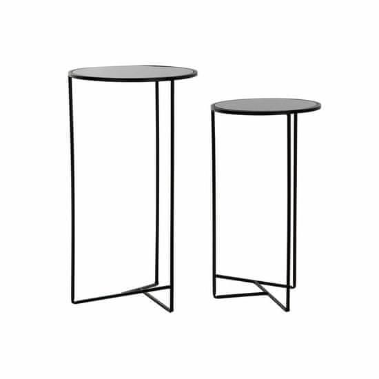 DKD Home Decor Garnitura 2 miz DKD Home Decor Black Metal Crystal Plastic 38 x 38 x 70 cm