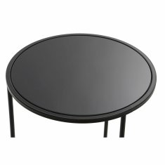 DKD Home Decor Garnitura 2 miz DKD Home Decor Black Metal Crystal Plastic 38 x 38 x 70 cm