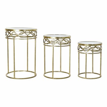 DKD Home Decor Garnitura 3 miz DKD Home Decor Gold Golden 46 x 46 x 70 cm