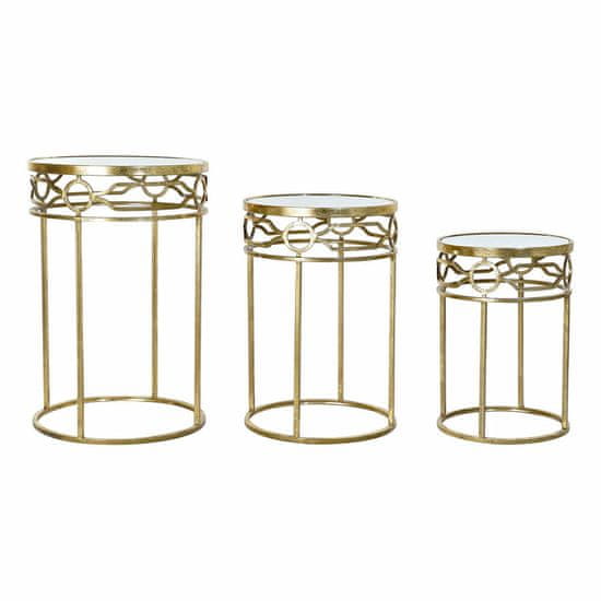 DKD Home Decor Garnitura 3 miz DKD Home Decor Gold Golden 46 x 46 x 70 cm