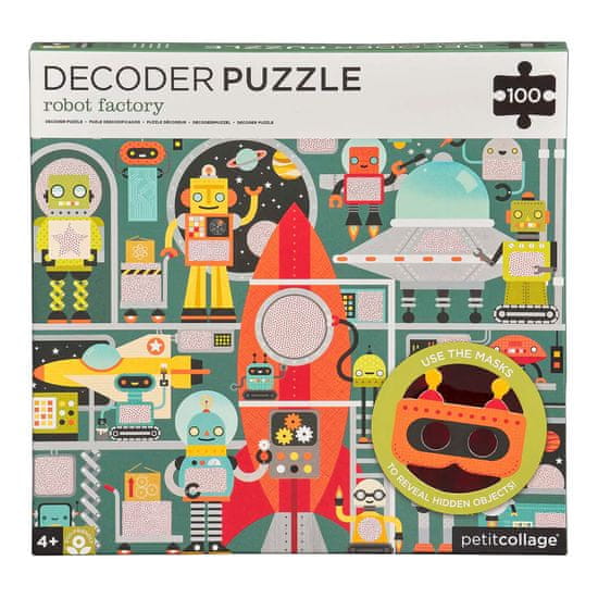 Petit collage Puzzle roboti 100 kosov s 3D očali