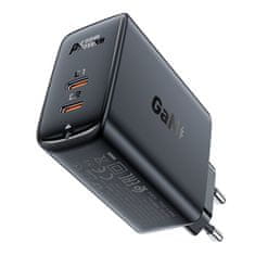 AceFast A29 GaN polnilec z dvema vratoma USB-C PD 50W črn