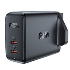 slomart acefast omrežni polnilec gan (uk vtič) 2x usb tip c 50w, power delivery, pps, q3 3.0, afc, fcp črn (a32 uk)