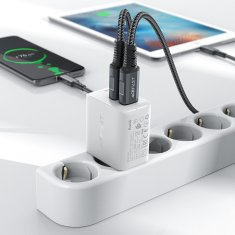 AceFast Mrežni polnilnik GaN 2x USB 18 W QC 3.0 AFC FCP bel