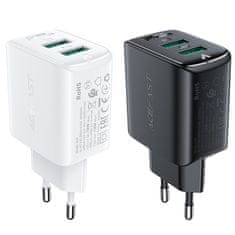 AceFast Mrežni polnilnik GaN 2x USB 18 W QC 3.0 AFC FCP bel