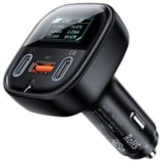 AceFast Avtomobilski polnilnik z zaslonom 2x USB-C 1x USB 101 W Power Delivery QC 4.0 črn