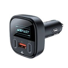 AceFast Avtomobilski polnilnik z zaslonom 2x USB-C 1x USB 101 W Power Delivery QC 4.0 črn