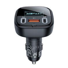 AceFast Avtomobilski polnilnik z zaslonom 2x USB-C 1x USB 101 W Power Delivery QC 4.0 črn