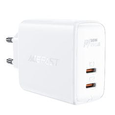 AceFast A29 GaN polnilec z dvema vratoma USB-C PD 50W, bel