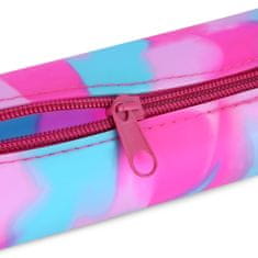 Spokey EASY Flow Silikonski ovalni šolski etui za pisalne potrebščine, barvni