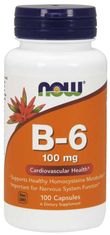 NOW Foods Vitamin B6 piridoksin, 100 mg, 100 kapsul