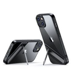 Ugreen Trdno ohišje z okvirjem iz gela in integriranim stojalom za iPhone 14 črno