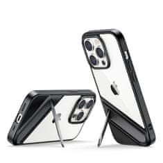 Ugreen Trdi etui z gel okvirjem in vgrajenim stojalom za iPhone 14 Pro črn