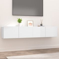 Vidaxl TV omarica 2 kosa visok sijaj bela 80x30x30 inženirski les