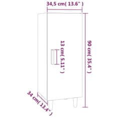 Vidaxl Komoda dimljeni hrast 34,5x34x90 cm konstruiran les