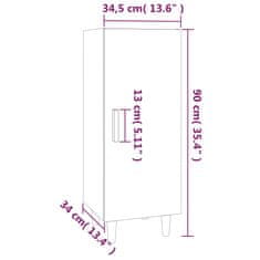 Greatstore Komoda dimljeni hrast 34,5x34x90 cm konstruiran les