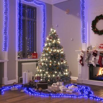 Vidaxl vidaXL LED verižne luči, 1000 modrih diod, 11 m, PVC