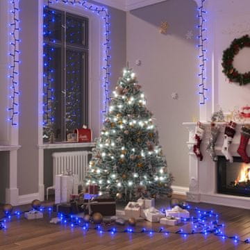 Vidaxl vidaXL LED verižna svetilka, 400 diod, gosto razporejena, modra, 13 m