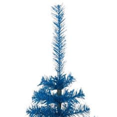 Vidaxl Umetna polovična novoletna jelka s stojalom modra 180 cm PVC
