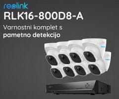 Reolink RLK16-800D8-A varnostni komplet, 4TB HDD, 8x IP kamera D800, zaznavanje oseb, 4K UHD, IR LED, IP66