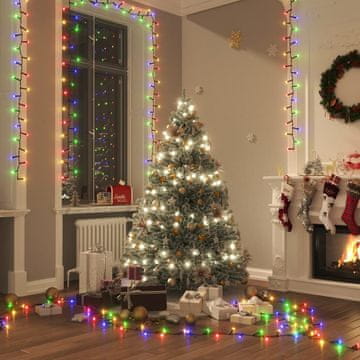 Vidaxl vidaXL LED verižna svetilka, 400 diod, gosto razporejena, barvita, 13 m, PVC