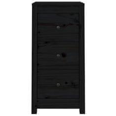 Vidaxl Komoda 2 kosa črna 40x35x80 cm trdna borovina