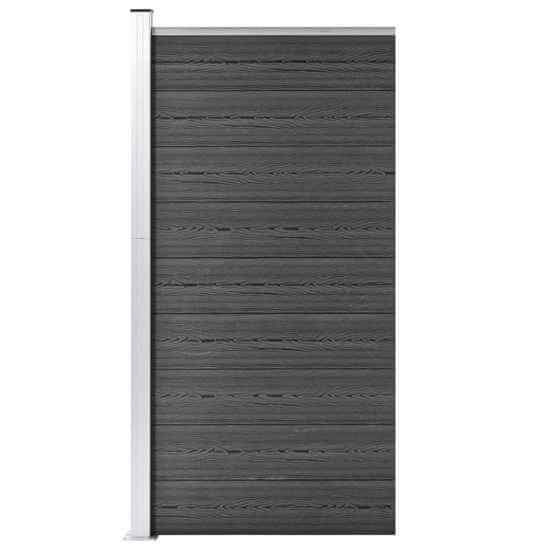 Greatstore Ograjni panel WPC 95x186 cm črn