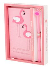 Aga Darilni set Aga Notebook s perjem Flamingo