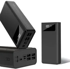 L-BRNO Baterija PowerBank 30000 mAh z LED zaslonom črna