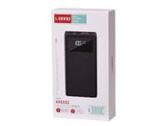 L-BRNO Baterija PowerBank 30000 mAh z LED zaslonom črna