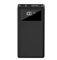 L-BRNO Baterija PowerBank 30000 mAh z LED zaslonom črna