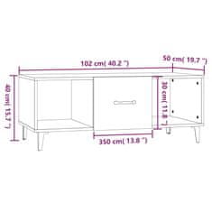 Vidaxl Klubska mizica sonoma hrast 102x50x40 cm konstruiran les