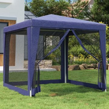 Vidaxl vidaXL 4-stenski mrežasti šotor moder 2,5 x 2,5 m HDPE