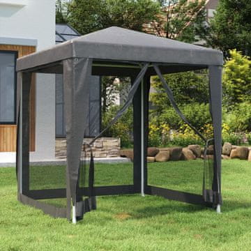 Vidaxl vidaXL 4-stenski mrežasti šotor za zabave, antracit, 2 x 2 m, HDPE