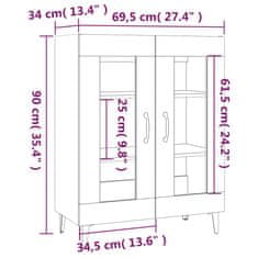 Vidaxl Komoda bela 69,5x34x90 cm inženirski les