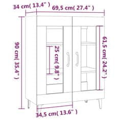 Greatstore Komoda rjavi hrast 69,5x34x90 cm konstruiran les