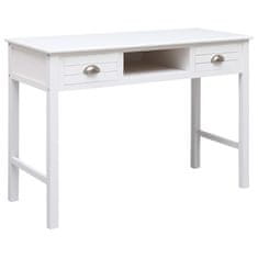 Vidaxl Pisalna miza bela 108x45x76 cm trden les pavlovnije