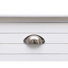 Vidaxl Pisalna miza bela 108x45x76 cm trden les pavlovnije