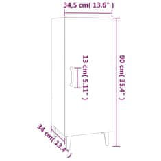 Vidaxl Komoda bela 34,5x34x90 cm konstruiran les