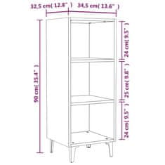 Vidaxl Komoda betonsko siva 34,5x32,5x90 cm konstruiran les
