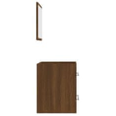 shumee Kopalniška omarica z ogledalom rjavi hrast 41x38,5x48 cm