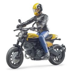 Bruder 63053 BWORLD Motorno kolo Scrambler Ducati Cafe Racer z voznikom