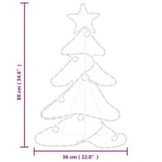 Vidaxl Božična figura novoletna jelka 144 LED lučk 88x56 cm