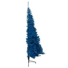 Vidaxl Umetna polovična novoletna jelka s stojalom modra 210 cm PVC